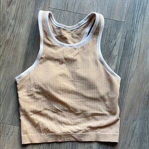 Lululemon Athletica Beige Ribbed Tank Top